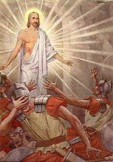 THE JESUS ZOMBIE! Here is a picture of jesus coming out of the tomb as a zombie, and all these soldiers are like holy shit a zombie! and they are all freaking out because jesus is a zombie!
